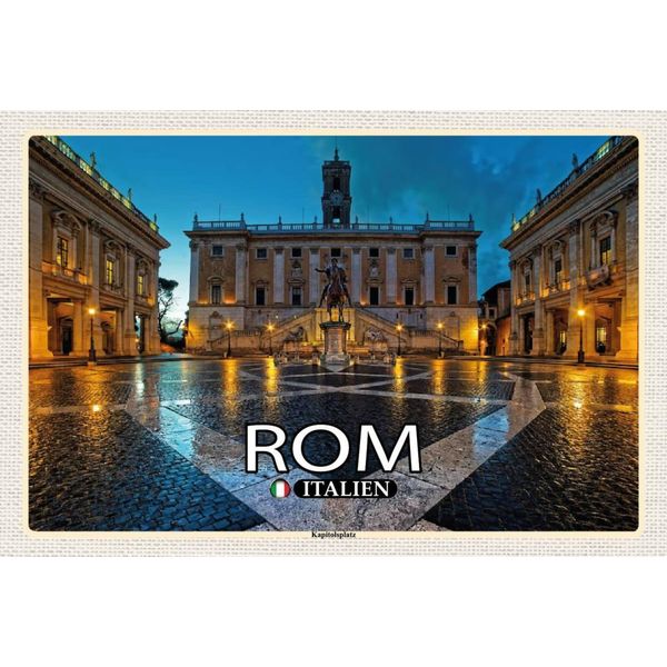 Vianmo Insegna In Legno 12X18 Cm Rom Italien Kapitolsplatz-image