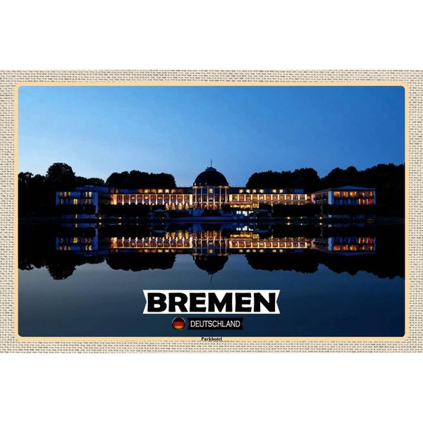Vianmo Insegna In Legno 12X18 Cm Bremen Parkhotel-image