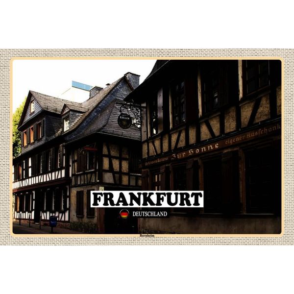 Vianmo Insegna In Legno 12X18 Cm Frankfurt Bornheim Altstadt-image