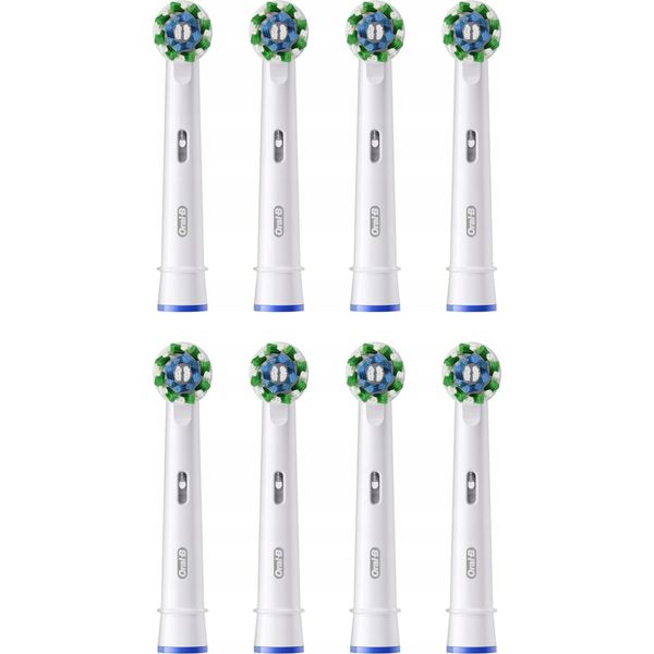 8X Testine Per Spazzolino Elettrico Oral-B Pro Cross Action Bianco 100%-image