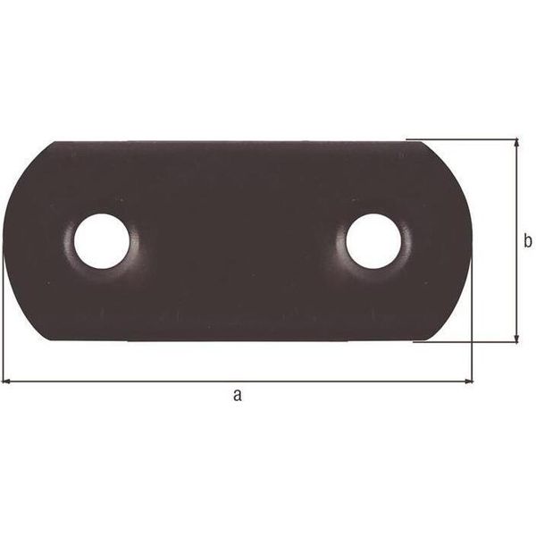 Connettore Piatto Lunghezza 77 Mm Larghezza 19 Mm Spessore 2 Mm Acciaio Plastificato Nero-image
