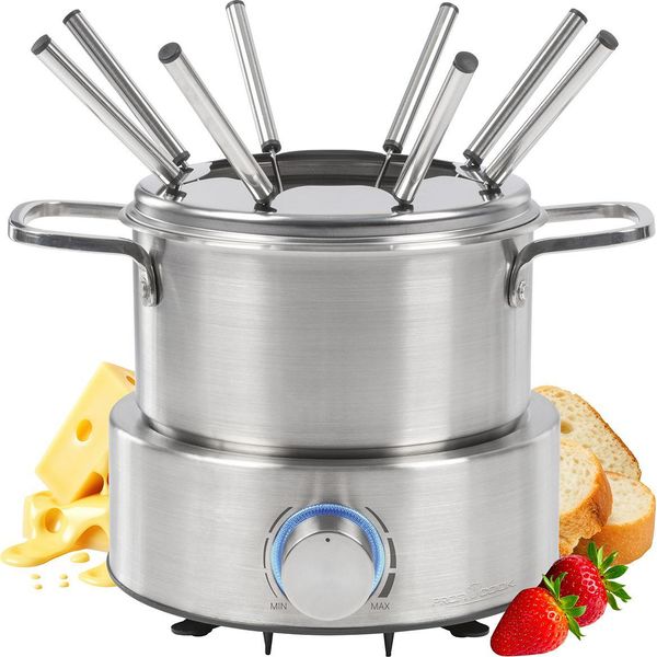 Fonduta Elettrica Proficook® | Fonduta Di Olio, Fonduta Di Cioccolato E Fonduta Di Formaggio | Incl. 8 Forchette Per Fonduta | Per 8 Persone | Set Per Fonduta In Acciaio Inox | Pc Fd 1288-image
