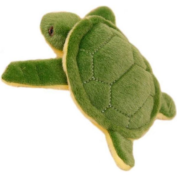 Tartaruga Peluche Mascotte Portachiavi Squeaker Verde 15 Cm-image