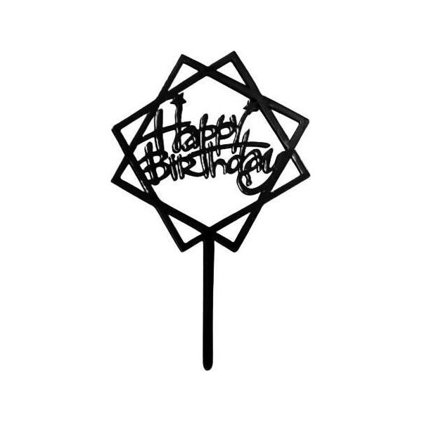 Cake Topper Di Buon Compleanno, Nero-image