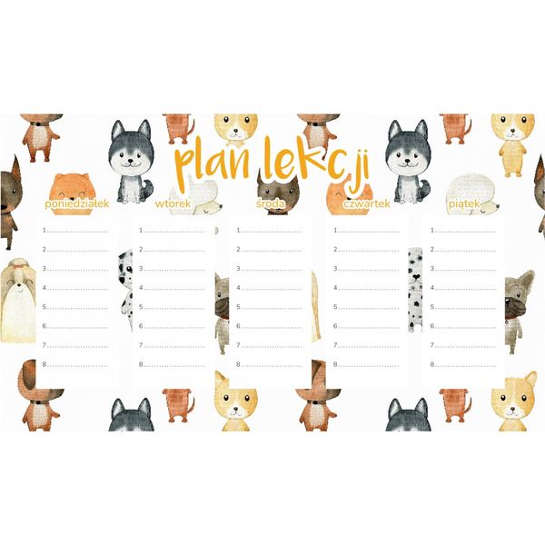 Piano Didattico Magnetico Cani Acquerello 30X17,5Cm-image