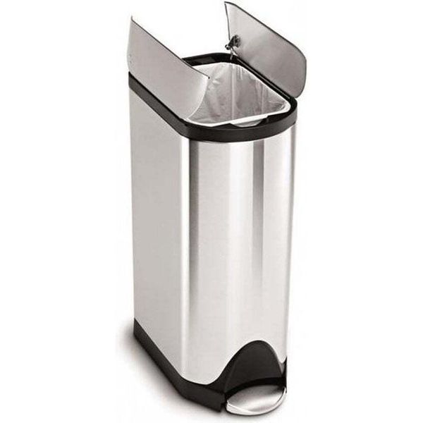 Simplehuman Cestino A Pedale A Farfalla Da 30 Litri, Acciaio Inox Spazzolato Antimpronta - 8,2X8,2X31,2 Cm; CW1824-image