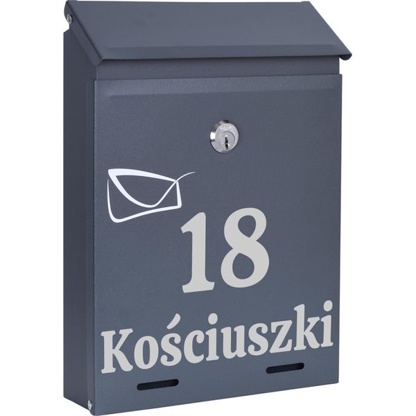 Cassetta Delle Lettere Per Giornali Con Numero Civico E Nome Della Via Antracite-image