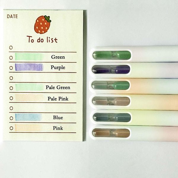 Inf Set Di Evidenziatori 6 Pezzi Color Pastello - Design Bottiglia Deriva-image