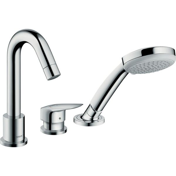 Hansgrohe Logis Mitigeur De Bain 3 Trous, Pour Secuflex, Saillie 111Mm, 2 Consommateurs, Chromé, 71310000, 71310000-image