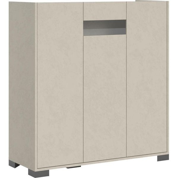Itamoby - Credenza Alta 3 Ante 100X35X110 Cm Riflesso Cashmere-image