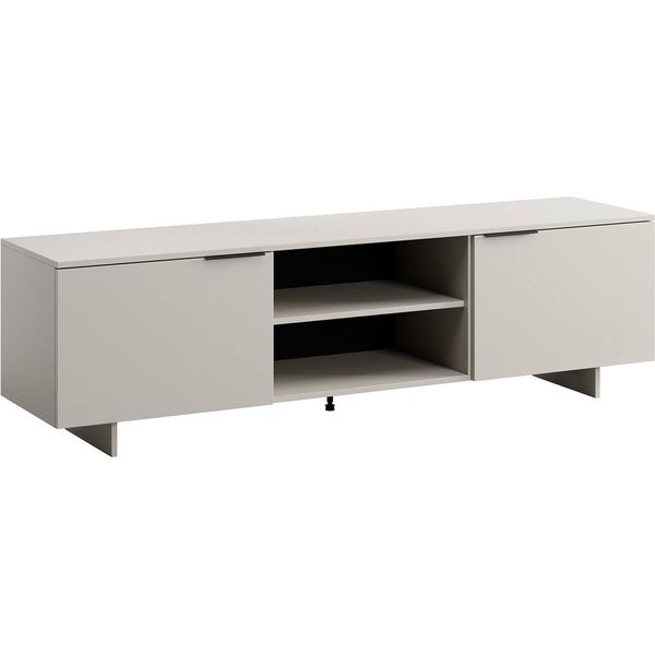 Dmora Mobile Porta Tv Funchal 41.5X180X55H Cm Beige, 2 Ripiani 4 Vani-image