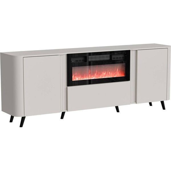 Dmora Credenza Santarem 40X190.5X68.9H Cm Beige, 2 Ripiani 5 Vani-image