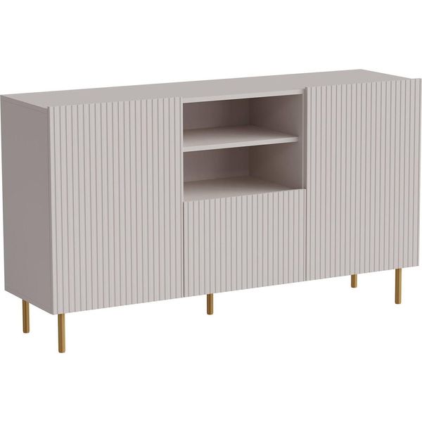 Dmora Credenza Coimbra 42X150X82H Cm Beige, 4 Ripiani Un Cassetto-image