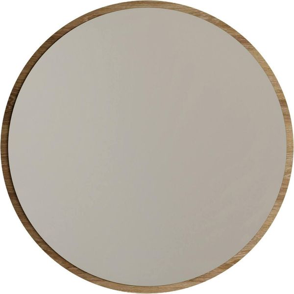 Dmora Specchio Spongano 2.2X60H Cm Marrone Noce, Forma Rotondo Materiale Struttura In Legno Nobilitato-image