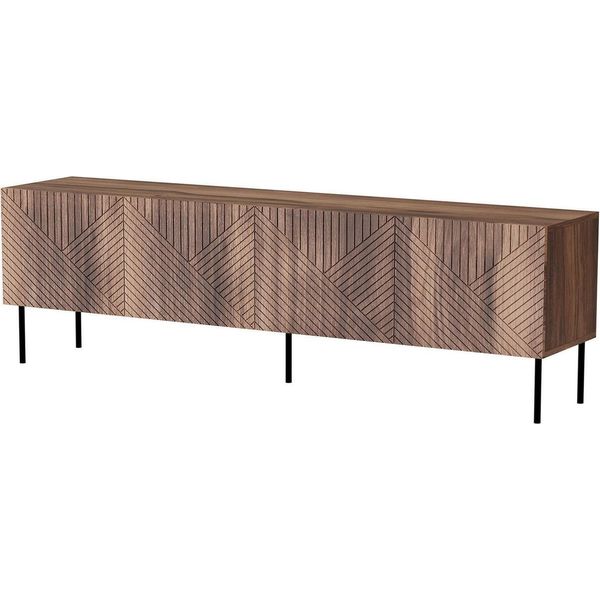 Dmora Mobile Porta Tv Lagos 40X190X58H Cm Marrone, Un Ripiano 4 Vani-image