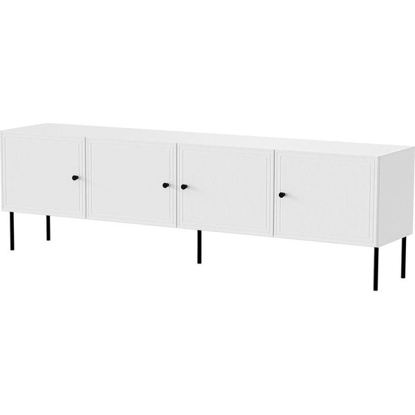 Dmora Mobile Porta Tv Felgueiras 40X201X60H Cm Bianco, Un Ripiano 4 Vani-image