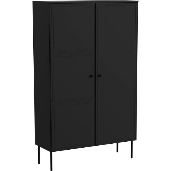 Dmora Armadio Multiuso 2 Ante Montijo 39X166H Cm Nero, 6 Ripiani 2 Ante-image