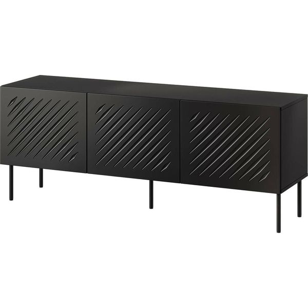 Dmora Mobile Porta Tv Trancoso 42X150.5X60H Cm Nero, Un Ripiano 3 Vani-image