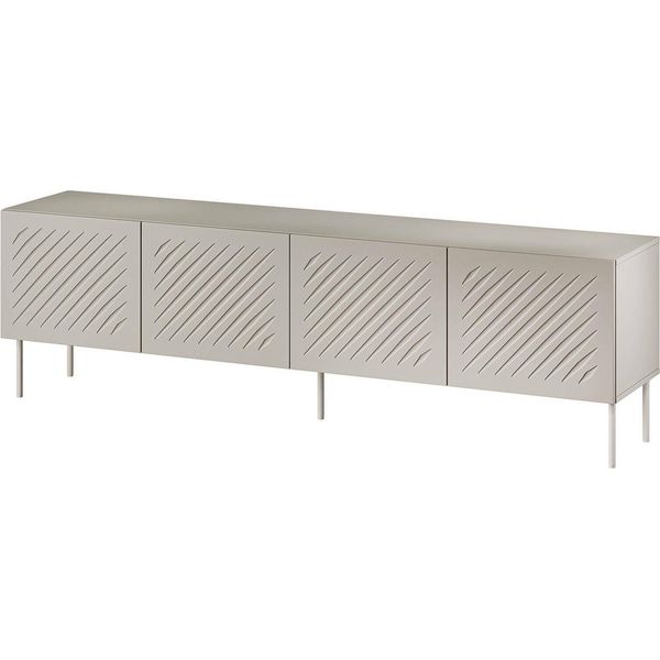 Dmora Mobile Porta Tv Trofa 42X200.5X60H Cm Beige, Un Ripiano 4 Vani-image