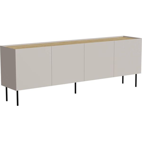 Dmora Credenza Valpacos 40X200X70H Cm Rovere, Un Ripiano 4 Vani-image