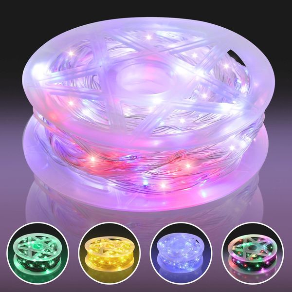Jayseuw 30M 300 Led Luci Fata Bianco Freddo 10 Modalità Di Luce Luci Fata Festa Giardino Decorazione Luci Di Natale Cavo Trasparente-image