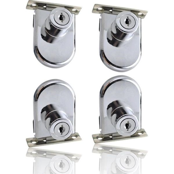 4 X Serratura Per Porta Del Mobile In Vetro | Serratura Di Sicurezza Per Mobile In Vetro | Serratura Per Porta In Vetro Con 2 Chiavi | Serratura Per Mobile Serratura Per Porta In Vetro | Serratura Per Porta Singola Per Vetro Da 4-8 Mm-image