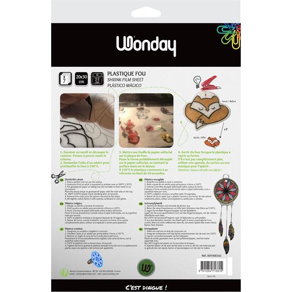 Wonday ADY300162 Wonday Schrumpfplastik, (B)200 X (H)300 Mm, Weiß, 7 Blatt-image