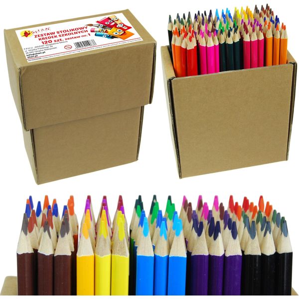 Set Da Tavolo Di Pastelli Triangolari Per La Scuola 120 Pz N. 1 Shan 0638-image