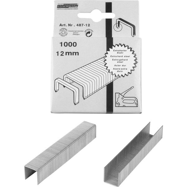 BrÜDer Mannesmann M 487-12 BrÜDer Mannesmann Heftklammern, 12 Mm, Verzinkt, 1.000 StüCk-image