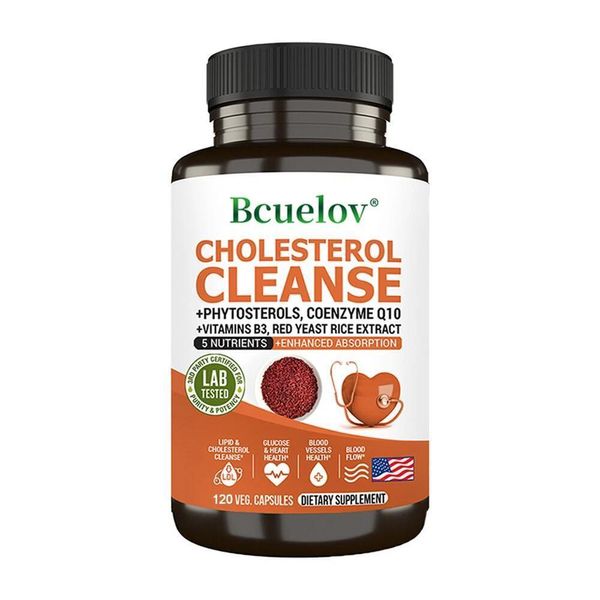 Cholesterol Cleanse (120 Capsule) Integratore Alimentare, Cuore, Vasi Sanguigni, Arterie, Colesterolo, Salute Del Cuore, Flusso Sanguigno-image