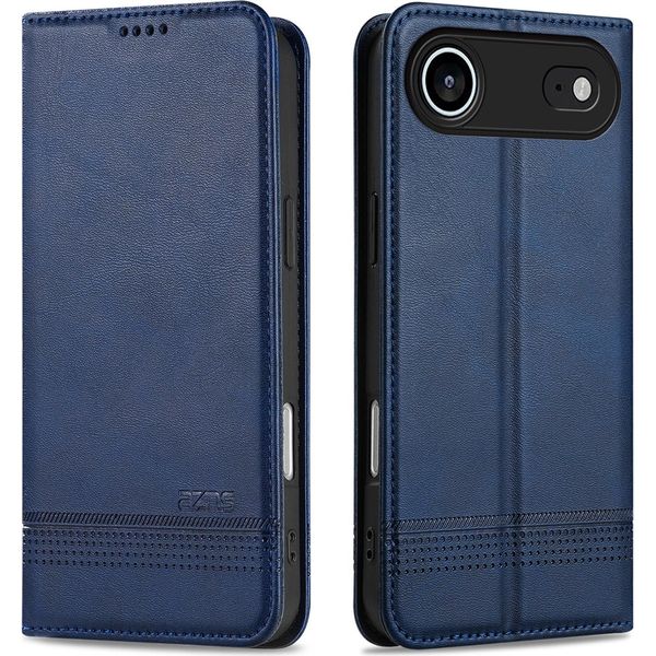 Custodia Iphone 17 Air, Portafoglio Con Chiusura Magnetica E Supporto, Custodia Flip In Pelle Per Iphone 17 Air Blu-image