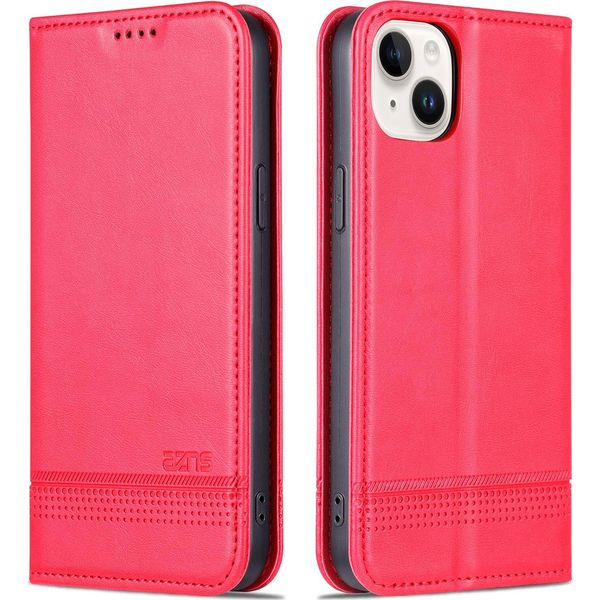 Custodia Per Iphone 15 Plus, Portafoglio Con Chiusura Magnetica E Supporto, Custodia In Pelle Flip Per Iphone 15 Plus Rosa-image