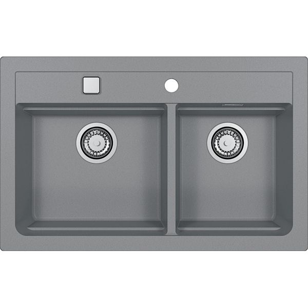Alveus Atrox - Lavello In Granito 790X500 Mm, Con Comando Di Scarico, Cemento 1132001-image