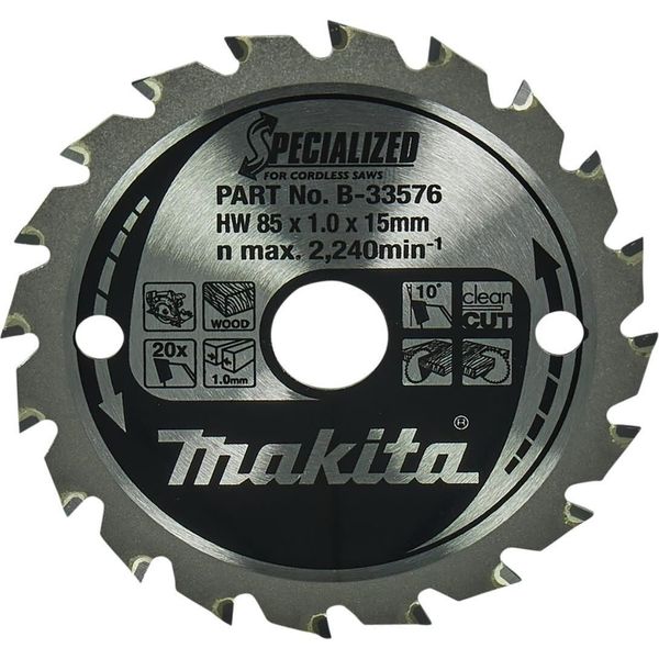 Lama Per Sega Circolare Makita Tct Tct Special Tct - 85 X 15 Mm - 20 Denti - Legno-image