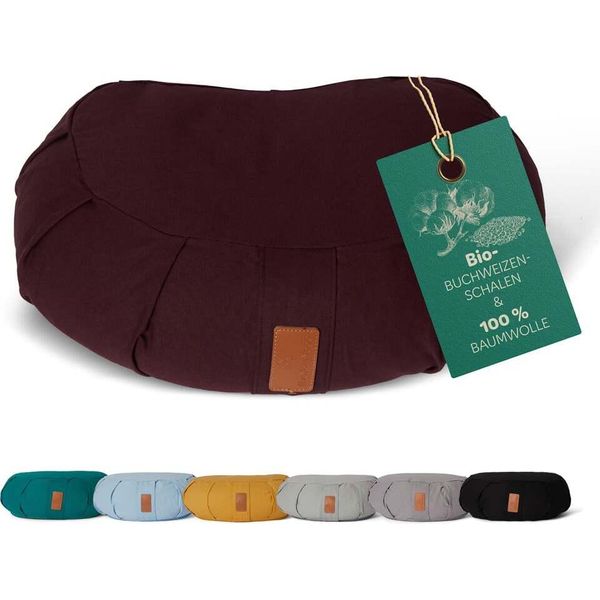 #Doyouryoga Cuscino Yoga Ganesh Rotondo Yogabolster A Mezzaluna 30 Cm X 15 Cm Rivestimento Lavabile Imbottitura In Gusci Di Grano Saraceno Biologico Cuscino Yin Yoga & Meditazione-image