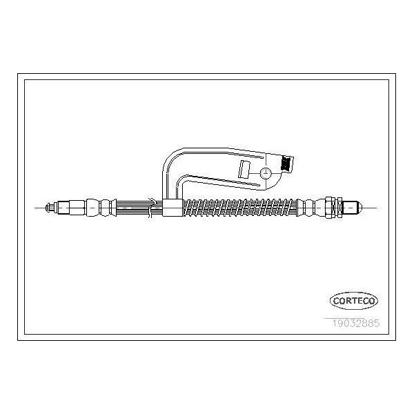 Corteco 19032885 Tubo Freno Anteriore Destro Per Ford Fiesta Mk4 Hatchback (Jas, Jbs) Puma Hatchback Fiesta Mk4 (J3S, J5S) Courier Pick-Up J3 J5-image
