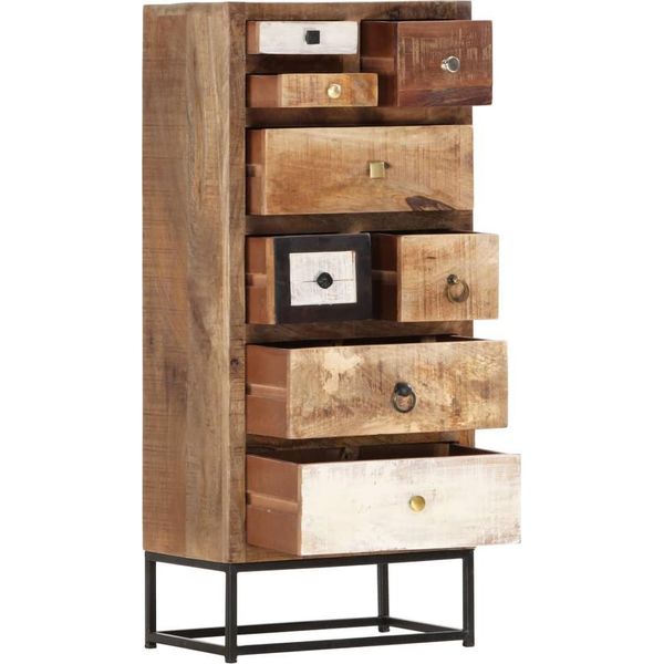 Vidaxl Credenza Con Cassetti 45X30X105 Cm In Legno Massiccio Antico-image