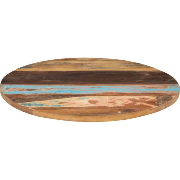 Piano Del Tavolo Rotondo 80 Cm 25-27 Mm In Legno Massiccio Di Recupero-image