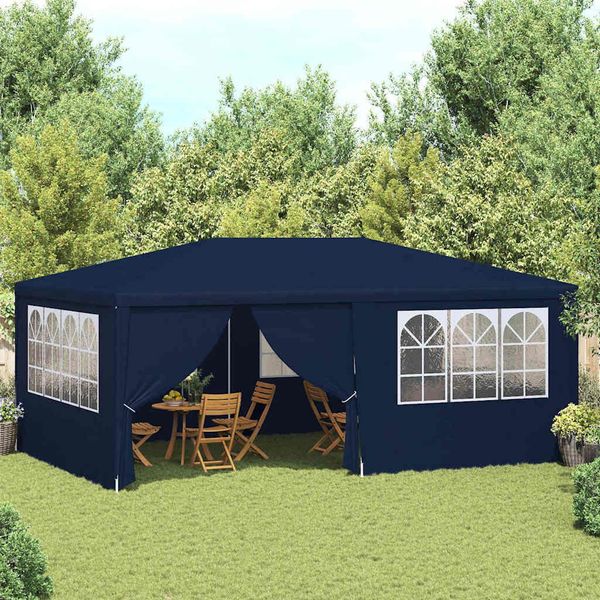 Tenda Professionale Per Feste Con Pareti Laterali 4×6 M Blu 90 G/M²-image