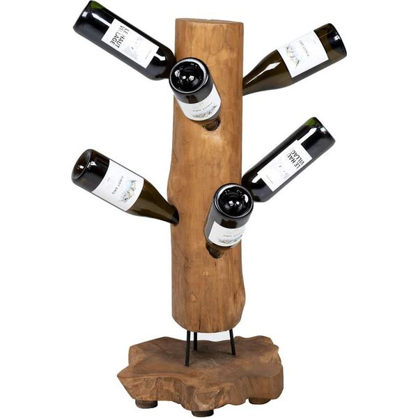Portabottiglie Per 8 Bottiglie 40X30X80 Cm In Legno Massiccio Di Teak-image