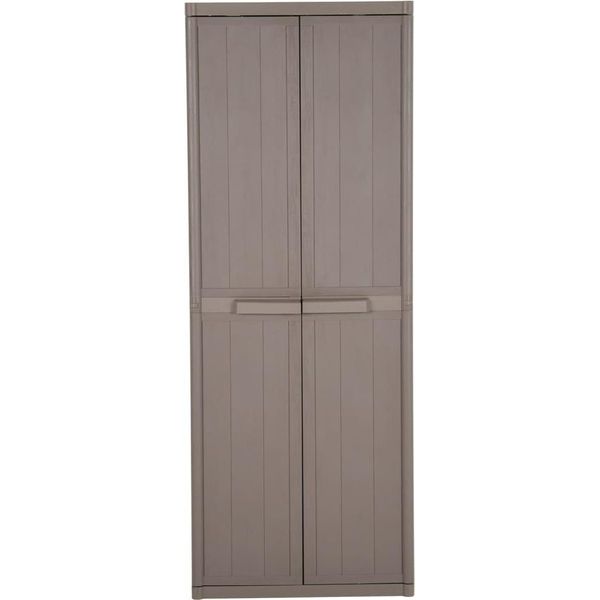 Vidaxl Armadio Da Giardino Marrone 65X45X172 Cm Pp Effetto Legno-image