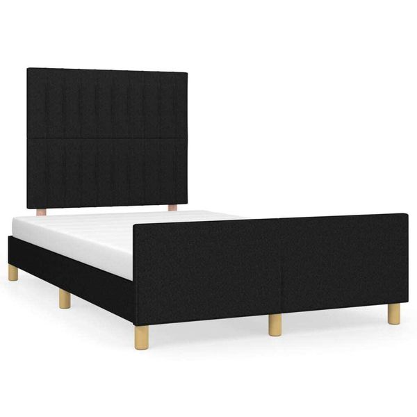 Vidaxl Struttura Letto Senza Materasso Nero 120X200 Cm In Tessuto-image