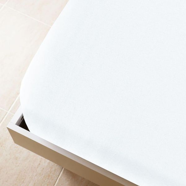 Vidaxl Lenzuolo Matrimoniale 2 Pz. Jersey Bianco 140X200 Cm Cotone-image