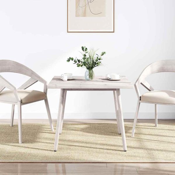 Piano Del Tavolo Bianco 90X90X2,5 Cm Quadrato In Pino Massiccio-image