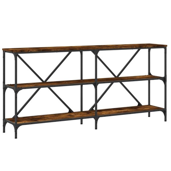 Tavolo Consolle Rovere Fumé 160X30X75 Cm Materiale A Base Di Legno E Ferro-image