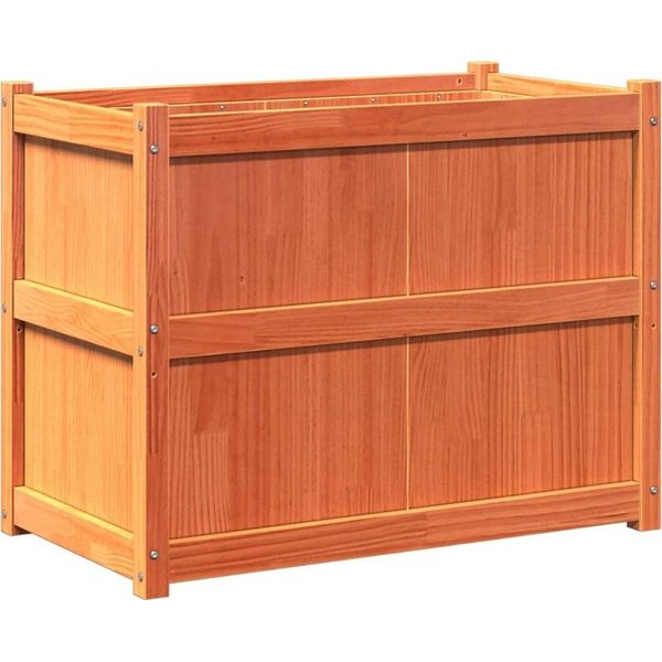 Vidaxl Fioriera Marrone Cera 90X50X70 Cm In Legno Di Pino Massiccio-image