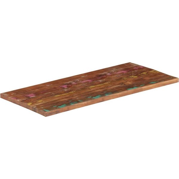 Vidaxl Piano Da Tavolo 110X60X3,8 Cm Rettangolare In Legno Massiccio Antico-image