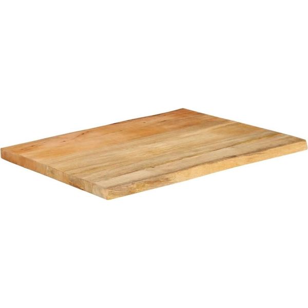 Vidaxl Piano Del Tavolo Con Bordo Ad Albero 90X60X2,5 Cm In Legno Massiccio Di Mango-image