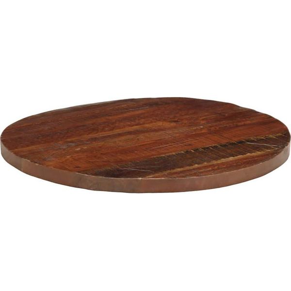 Vidaxl Piano Da Tavolo Ø 80X3,8 Cm Rotondo In Legno Massiccio Antico-image
