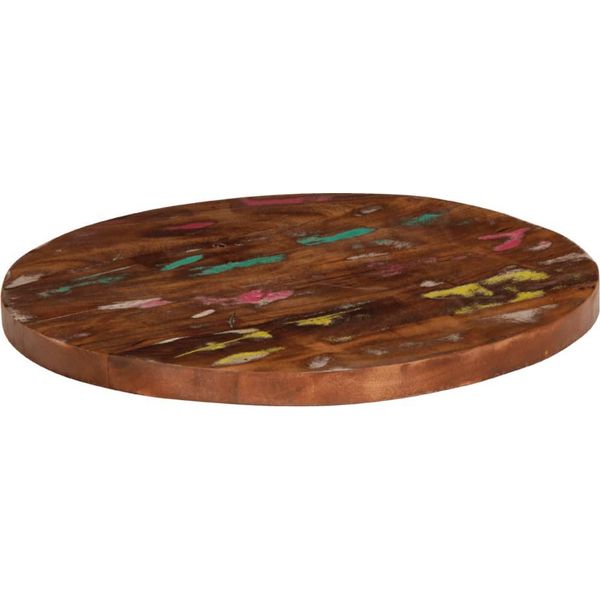 Vidaxl Piano Da Tavolo Ø 50X3,8 Cm Rotondo In Legno Massiccio Antico-image